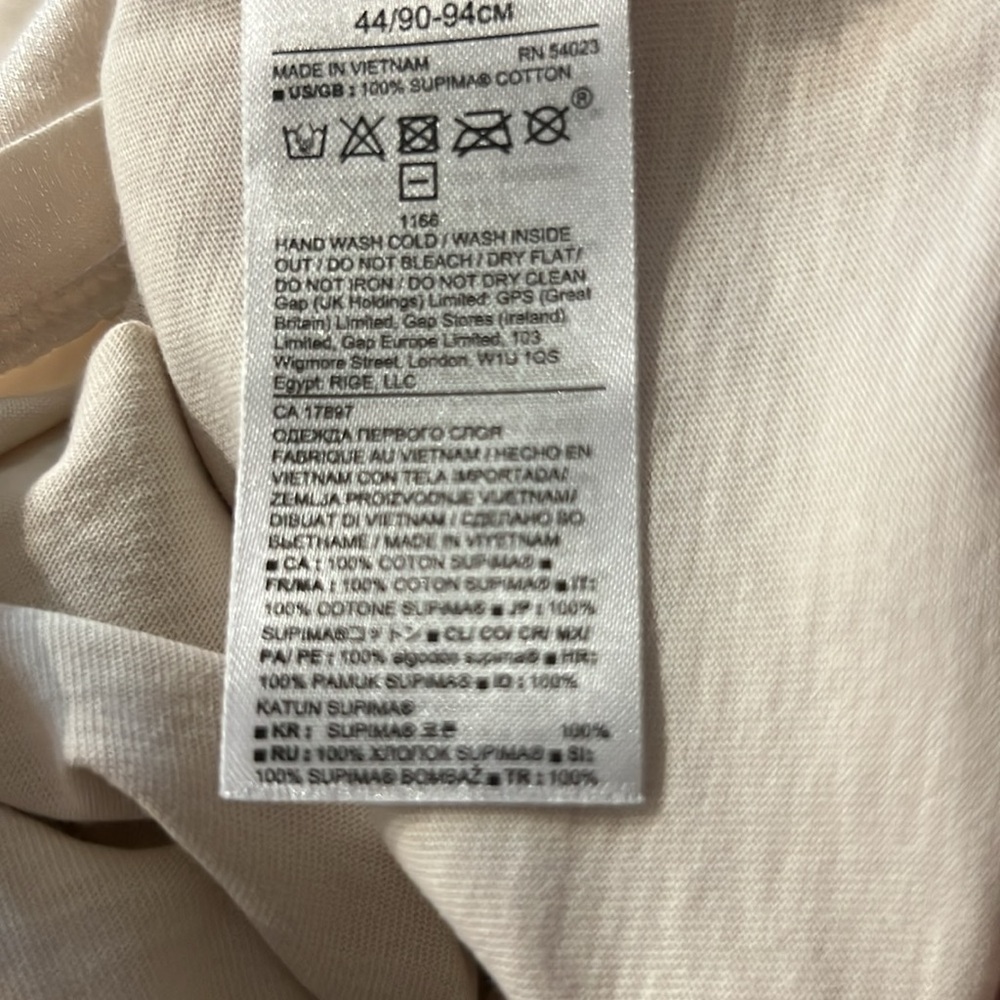 100% Cotton Banana Republic Metallic Cream V-Neck Short Sleeve Tee Size Medium - Picture 3 of 4